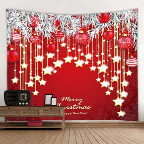 Christmas Star Red Holiday Decor Wall Art Tapestry Rugs Tapestries for Bedroom Living Dorm Room Hall