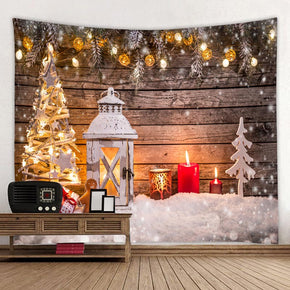 Candle Holiday Christmas Tree Decor Tapestry Hanging Rugs Wall Art Tapestries for Bedroom Living Room Hall Dorm