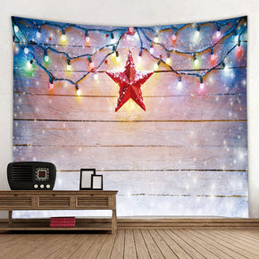 Colored lights Holiday Christmas Star Decor Tapestry Hanging Rugs Wall Art Tapestries for Bedroom Living Room Hall Dorm