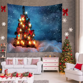 Holiday Christmas Tree  Light Decor Tapestry Hanging Rugs Wall Art Tapestries for Bedroom Living Room Hall Dorm Room
