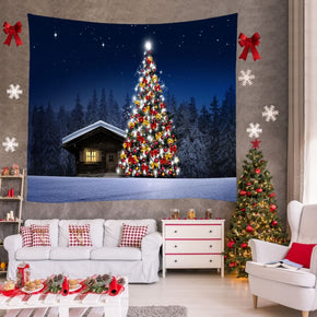 Wall Art Tapestries Tree Light Holiday Christmas Decor Tapestry Hanging Rugs for Bedroom Living Room Hall Dorm Room