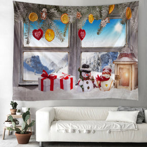 Snowman Holiday Christmas Wall Art Tapestries Gift Decor Tapestry Hanging Rugs for Bedroom Hall Living Room Dorm Room