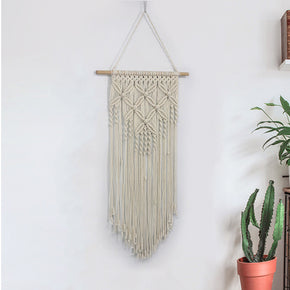 Butterfly Pattern Beige Cotton Hanging Rugs Tapestry With Tassel Handwoven For Bedroom Living Room Hall Wall Decor Art Tapestries