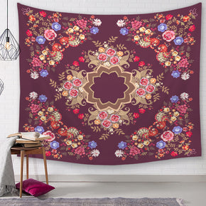 Purple Floral Traditional Patterned Decor Hanging Rugs Wall Art Tapestries for Bedroom Living Room Hall Dorm