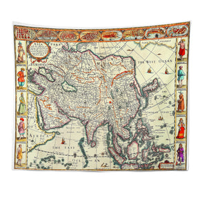 Vintage World Map Patterned Decor Hanging Rugs Wall Art Tapestries for Bedroom Living Room Hall Dorm 05
