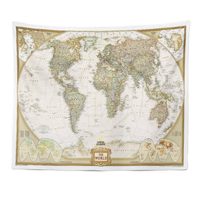 Vintage World Map Patterned Decor Hanging Rugs Wall Art Tapestries for Bedroom Living Room Hall Dorm 06