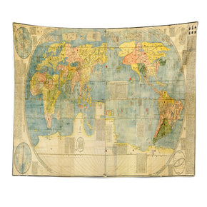 Vintage World Map Patterned Decor Hanging Rugs Wall Art Tapestries for Bedroom Living Room Hall Dorm 08