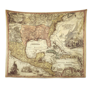Vintage World Map Patterned Decor Hanging Rugs Wall Art Tapestries for Bedroom Living Room Hall Dorm 13