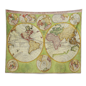 Vintage World Map Patterned Decor Hanging Rugs Wall Art Tapestries for Bedroom Living Room Hall Dorm 18