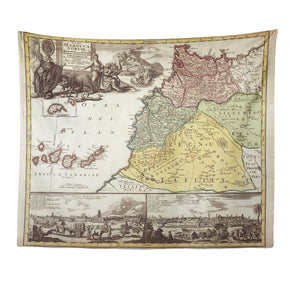 Vintage World Map Patterned Decor Hanging Rugs Wall Art Tapestries for Bedroom Living Room Hall Dorm 19