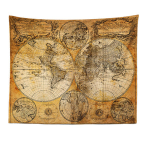 Vintage World Map Patterned Decor Hanging Rugs Wall Art Tapestries for Bedroom Living Room Hall Dorm 22