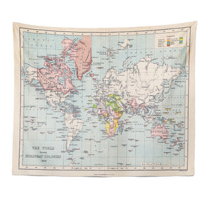 Vintage World Map Patterned Decor Hanging Rugs Wall Art Tapestries for Bedroom Living Room Hall Dorm 24