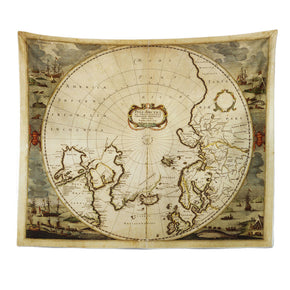 Vintage World Map Patterned Decor Hanging Rugs Wall Art Tapestries for Bedroom Living Room Hall Dorm 25