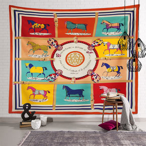 Steed Vintage Patterned Decor Hanging Rugs Wall Art Tapestries for Bedroom Living Room Hall Dorm 04