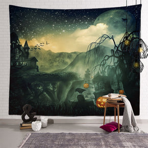 Scary Halloween Pattern Sofa Background Wall Decoration Tapestry for Bedroom Living Room Hall 17