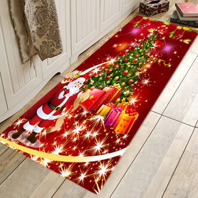 Christmas Tree Pattern Red Christmas Entryway Doormat Runners Rugs Kitchen Bathroom Anti-skip Mats