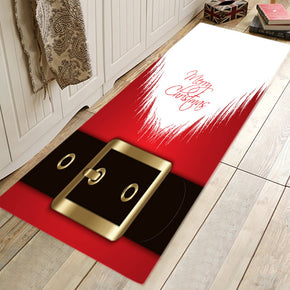 Merry Christmas Pattern Red Christmas Entryway Doormat Runners Rugs Kitchen Bathroom Anti-skip Mats