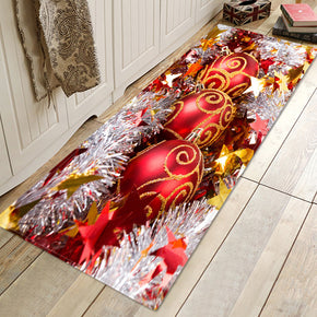 Christmas Colourful Bell Pattern Red Christmas Entryway Doormat Runners Rugs Kitchen Bathroom Anti-skip Mats