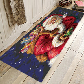Santa Claus Giving Gifts Pattern Christmas Entryway Doormat Runners Rugs Kitchen Bathroom Anti-skip Mats