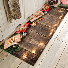 Warm Little Lights Pattern Christmas Entryway Doormat Runners Rugs Kitchen Bathroom Anti-skip Mats