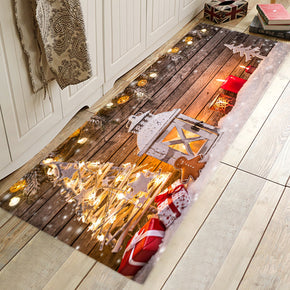 Warm Christmas Decoration Pattern Christmas Entryway Doormat Runners Rugs Kitchen Bathroom Anti-skip Mats