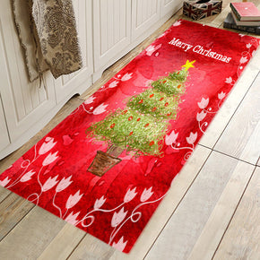 Nice Cartoon Christmas Tree Pattern Christmas Entryway Doormat Runners Rugs Kitchen Bathroom Anti-skip Mats