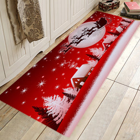 Quality Red Christmas Entryway Doormat Runners Rugs Kitchen Bathroom Anti-skip Mats