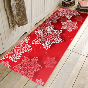 Christmas Snow Pattern Red Christmas Entryway Doormat Runners Rugs Kitchen Bathroom Anti-skip Mats