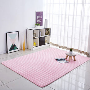 Modern Coral Fleece Carpets Pink Thickened Decor Anti-Slip Rugs for Bedside Entrance Living Room Bedroom