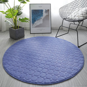 Modern Coral Fleece Carpets Round Solid Colour Rugs for Entrance Bedroom Bedside Living Room