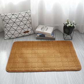 Modern Khaki Coral Fleece Carpets Solid Colour Anti-slip mats for Bedroom Entrance Bedside Living Room