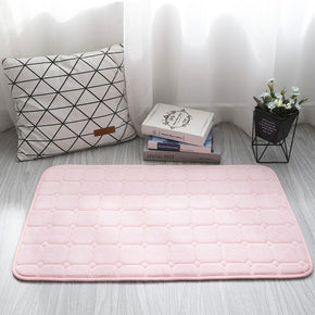 Modern Solid Colour Light Pink Coral Fleece Carpets Anti-slip mats for Bedroom Entrance Bedside Living Room