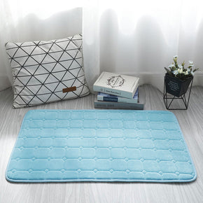 Coral Fleece Carpets Blue Modern Solid Colour Anti-slip mats for Living Room Bedroom Entrance Bedside