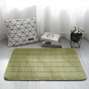 Green Coral Fleece Carpets Modern Anti-slip mats Solid Colour for Bedroom Entrance Bedside