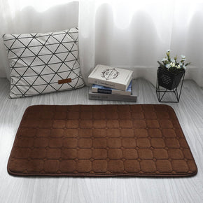 Modern Anti-slip mats Brown Solid Colour Coral Fleece Carpets for Entrance Bedside Dining Room Bedroom