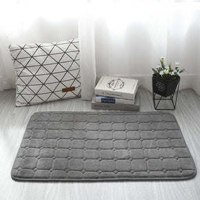 Grey Coral Fleece Carpets Modern Solid Colour Anti-slip mats for Entrance Bedside Dining Room Bedroom