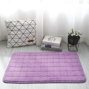 Modern Purple Coral Fleece Carpets Solid Colour Anti-slip mats for Entrance Bedside Dining Room Bedroom