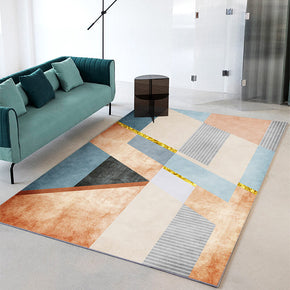 Orange Geometric Print Carpet Simple and comfortable Rugs for Bedroom Living Room