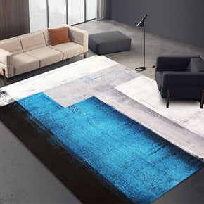 Abstract Blue Gradient Area Rugs for Bedroom Living Room Hall
