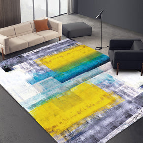 Abstract Gradient Yellow Area Rugs for Bedroom Living Room Hall