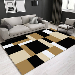 Yellow Geometric Square Pattern Area Printed Carpets for Bedroom Living Room Hall