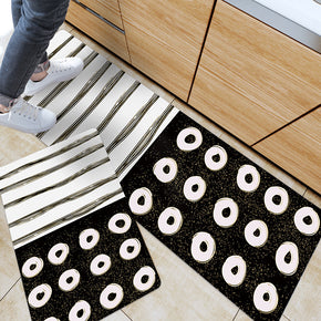 Black and White Modern Patterned Geometric Entryway Doormat Runners Rugs Kitchen Bathroom Anti-skip Mats