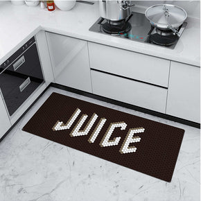 JUICE TEA LETTERS Modern Patterned Geometric Entryway Doormat Runners Rugs Kitchen Bathroom Anti-skip Mats 01