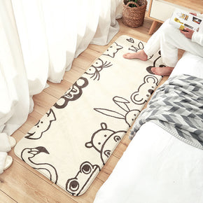 Various Cartoon Lovely Small Animals Patterned Shaggy Soft Girls Boys Bedroom Kids Room Bedside Carpet Rugs Runners