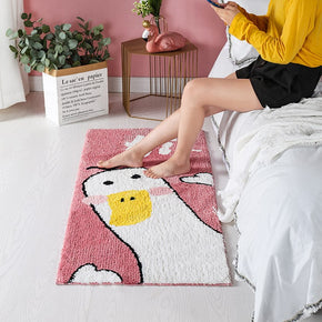 Cute Duck Shaggy Soft Patterned Runners Living Room Girls Bedroom Kids Room Bedside Floor Rugs