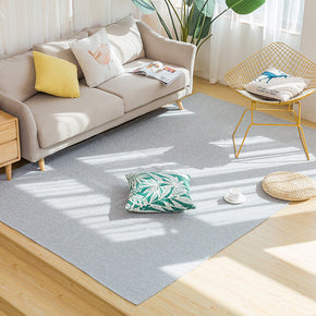 Light Grey cotton and Linen Simple Modern Carpets Living Room Bedroom Solid Color Rugs