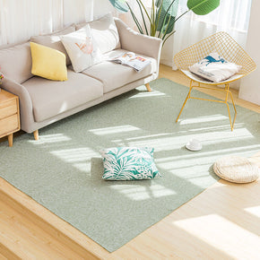 Green cotton and Linen Simple Modern Carpets Living Room Bedroom Solid Color Rugs