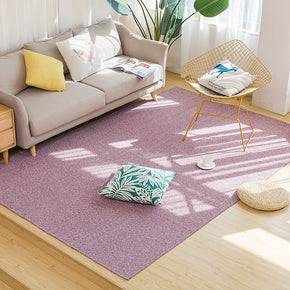 Purple cotton and Linen Simple Modern Carpets Living Room Bedroom Solid Color Rugs