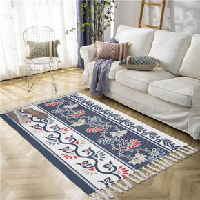 Classical Printed Patterns Cotton and Linen Area Rug with Tassel Handwoven Floor Carpet Rug for Living Room Bedroom 11