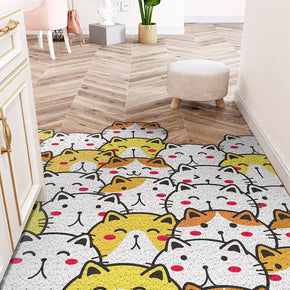 Vertical Version Cuttable Cartoon Animal Cats Party Wear-resistant Dust-removing Anti-slip DoorMat 06